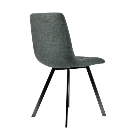 Chaise avec assise matelassée en tissu gris et pied en métal - Carvi