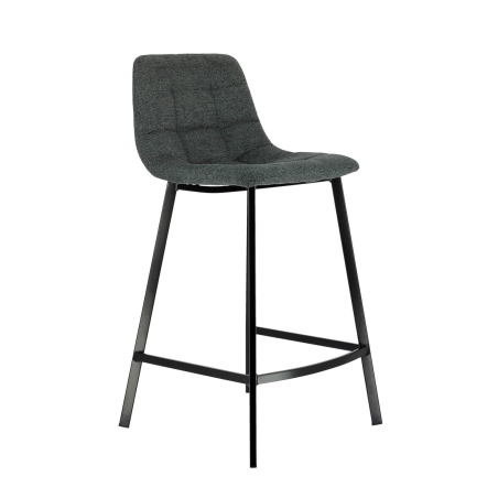 Tabouret en tissu bleu matelassé adapté pour un comptoir snack - Carvi