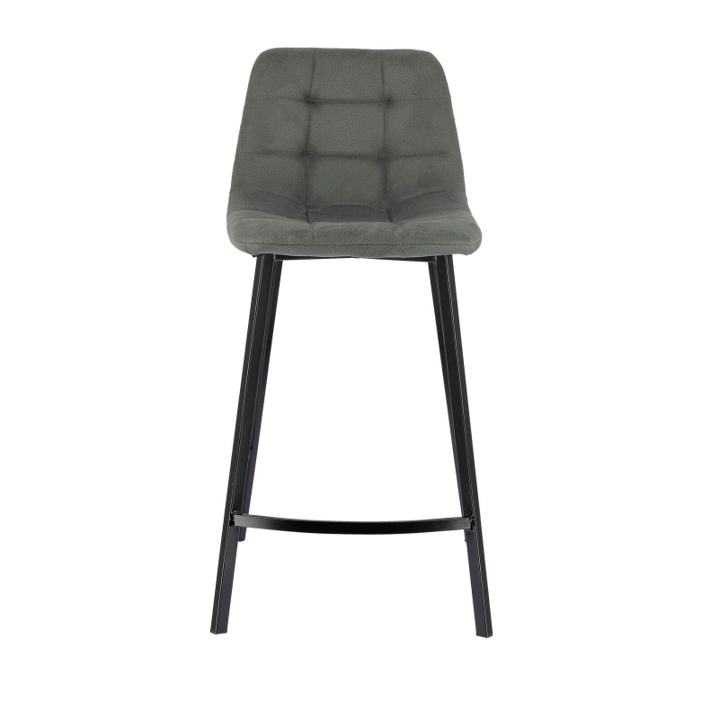 Tabouret gris hauteur snack avec matelassage - Carvi