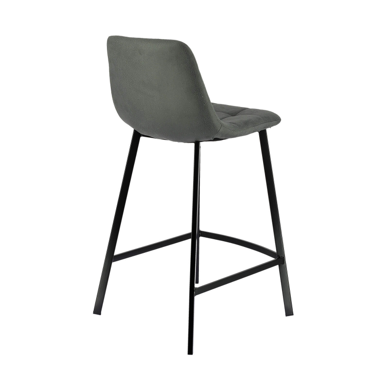Tabouret mi hauteur en tissu gris - Carvi