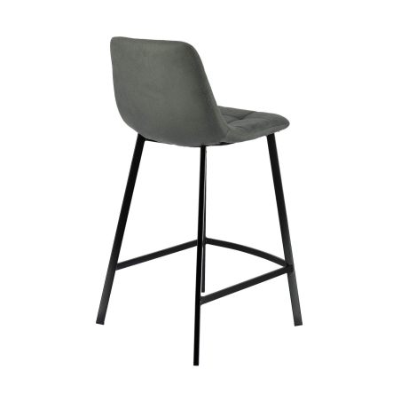 Tabouret mi hauteur en tissu gris - Carvi