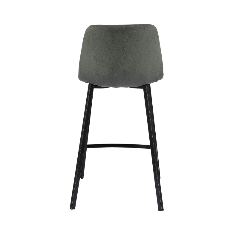 Tabouret snack en tissu gris pieds métal - Carvi