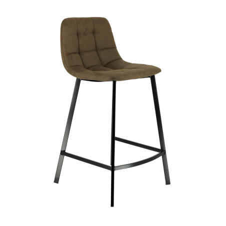 Tabouret matelassé marron hauteur snack - Carvi