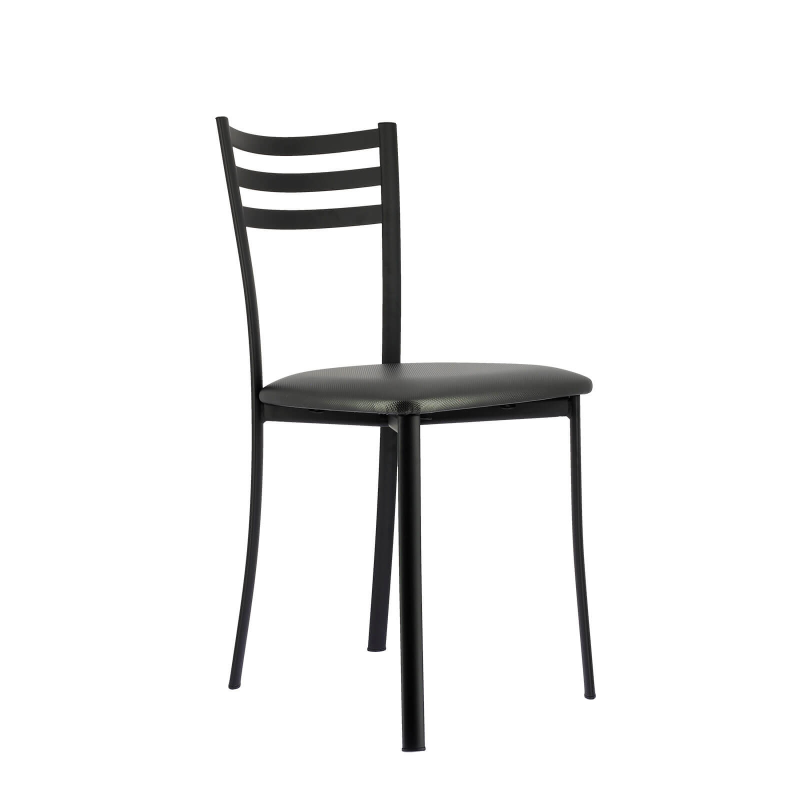 Chaise noire pour cuisine en métal et simili - Ace 1320