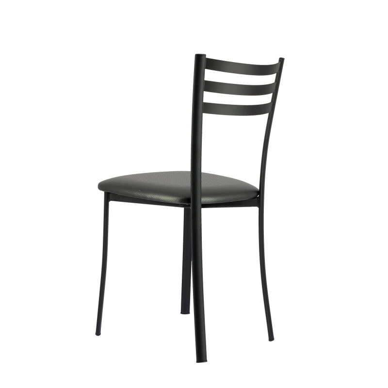 Chaise design noire en métal et revêtement simili - Ace 1320