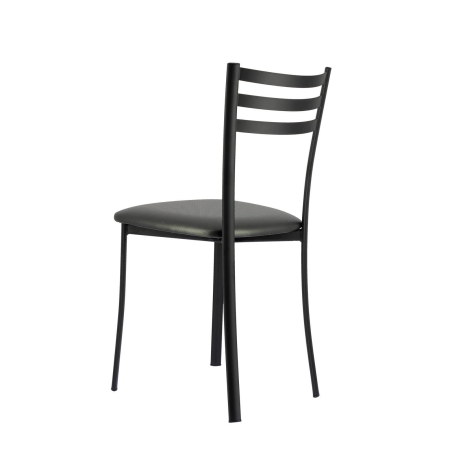 Chaise design noire en métal et revêtement simili - Ace 1320