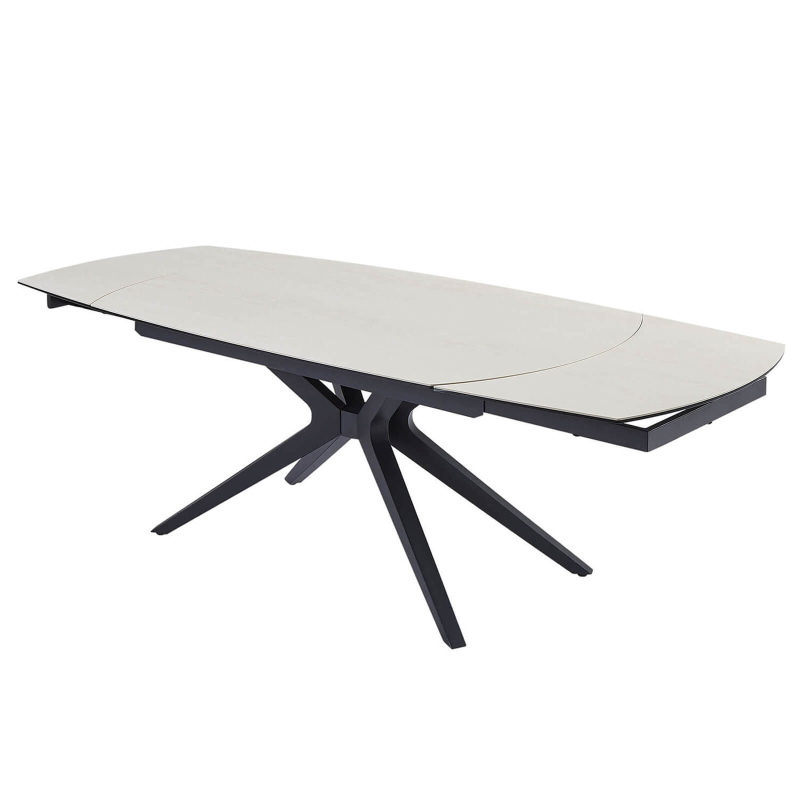 Table design extensible en céramique pieds métal - Angèle