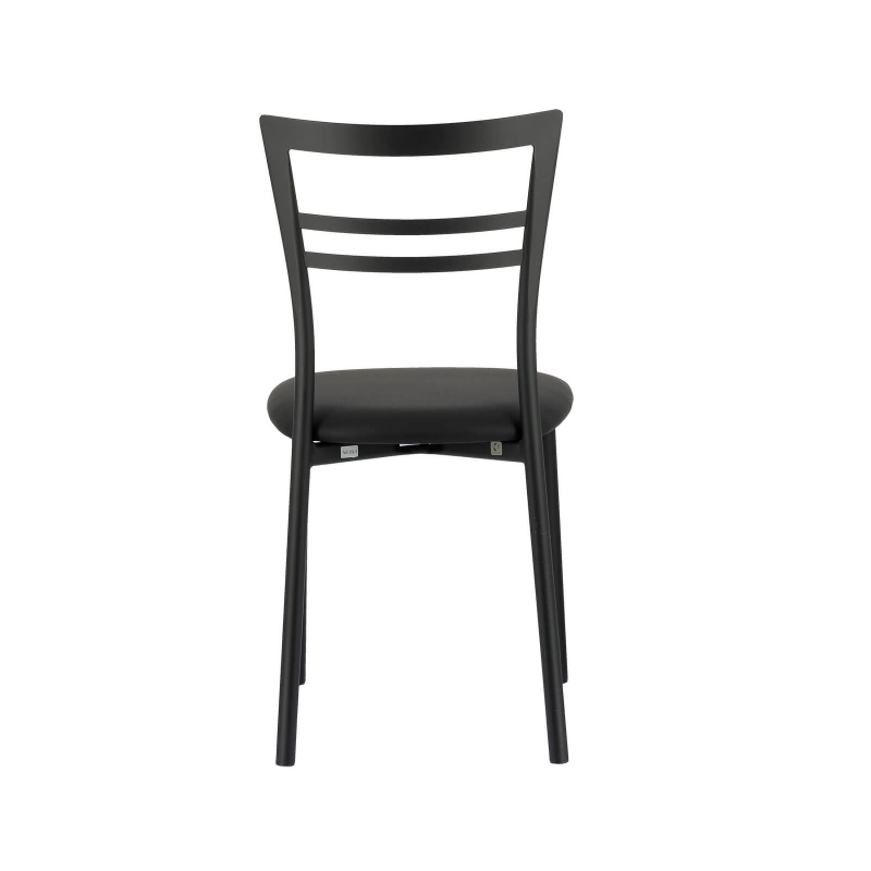 Chaise de cuisine noire assise en simili noir - Go 1419