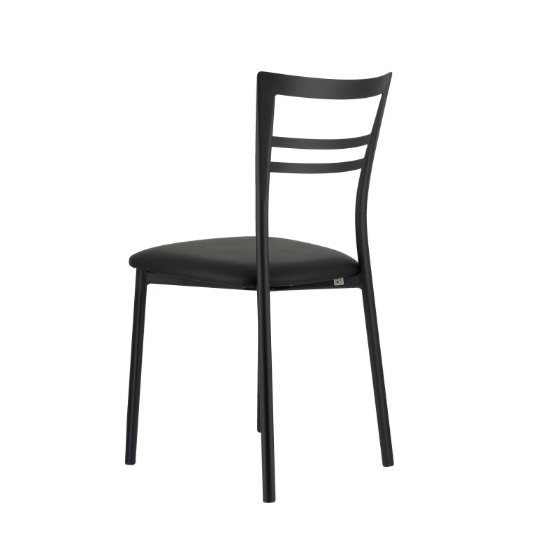 Chaise de cuisine noire assise en simili noir - Go 1419