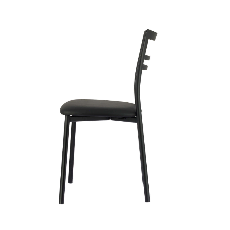 Chaise de cuisine noire assise en synthétique noir  - Go 1419