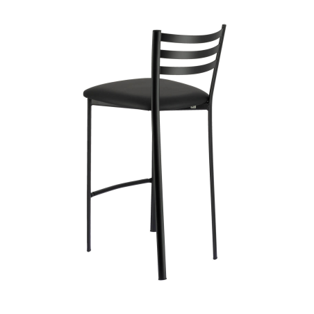 Tabouret snack pieds en métal noir et revêtement noir - Ace 1329