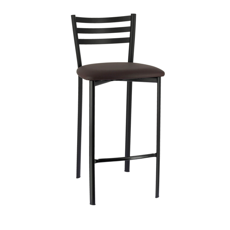 Tabouret en métal noir et revêtement marron - Ace 1329