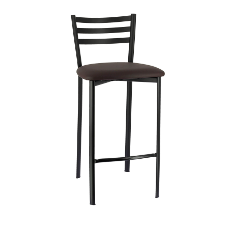 Tabouret en métal noir et revêtement marron - Ace 1329