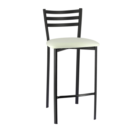Tabouret en métal noir et revêtement blanc - Ace 1329