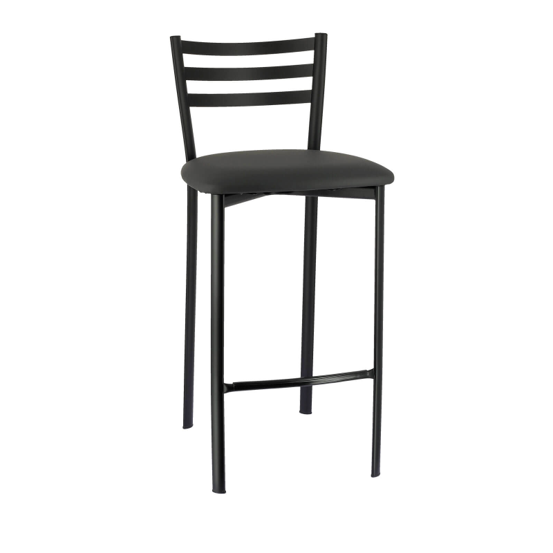 Tabouret en métal noir et revêtement gris anthracite - Ace 1329