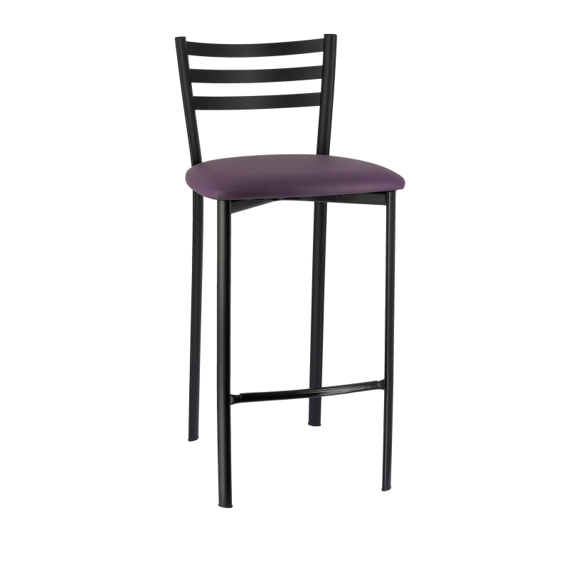 Tabouret en métal noir et revêtement violet - Ace 1329