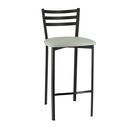 Tabouret en métal noir et revêtement gris clair - Ace 1329