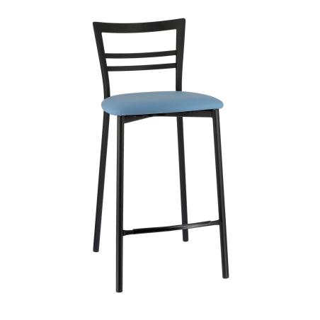 Tabouret contemporain avec assise en synthétique bleu - Go 1513