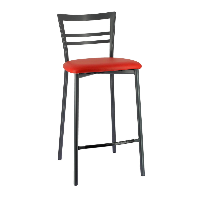 Tabouret snack en synthétique rose et cadre en métal - Go 1513