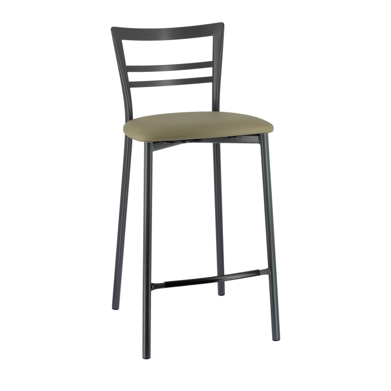 Tabouret de bar avec assise en synthétique marron - Go 1513