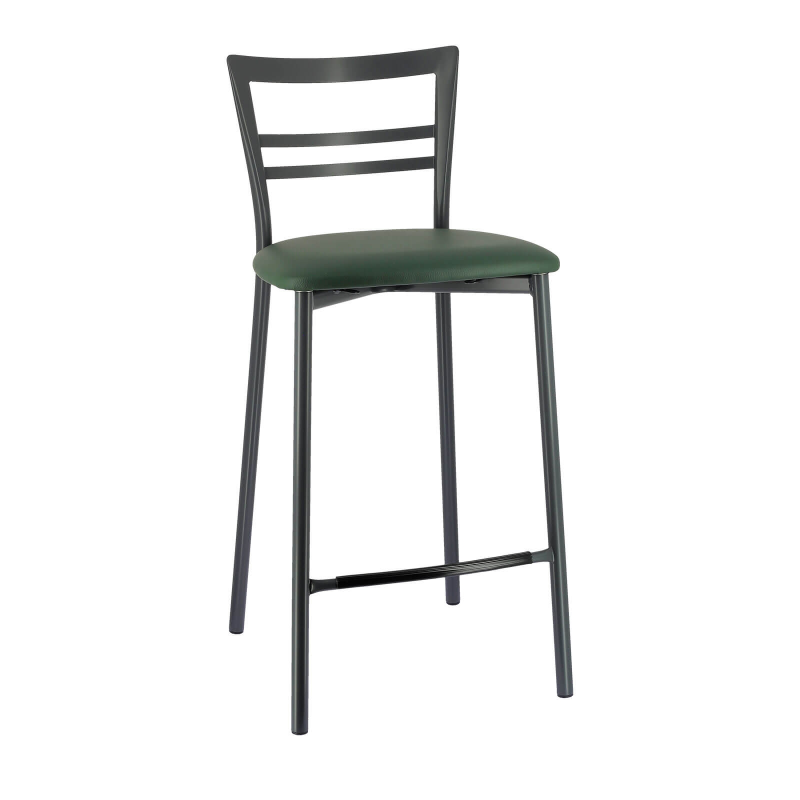 Tabouret snack en simili avec base en métal noir - Go 1513
