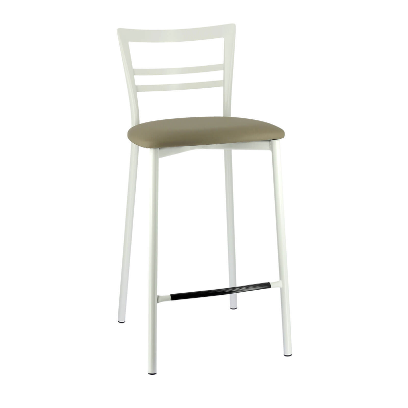 Tabouret en synthétique noir pour bar ou snack avec structure en métal - Go 1513