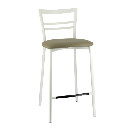 Tabouret en synthétique noir pour bar ou snack avec structure en métal - Go 1513