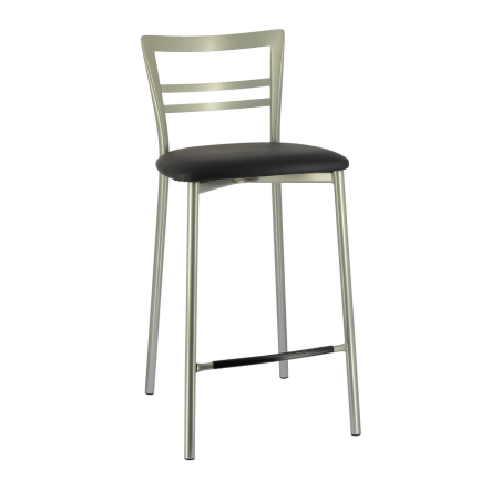 Tabouret snack noir avec structure en métal satiné - Go 1513