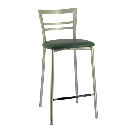 Tabouret snack contemporain gris avec finition en métal satiné - Go 1513