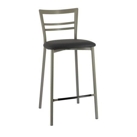 Tabouret snack noir avec structure en métal satiné - Go 1513