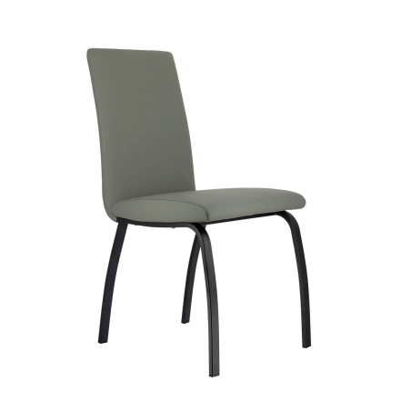 Chaise de salle à manger rembourrée noir avec pieds en métal - Darcy