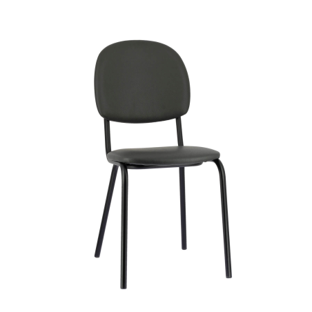 Chaise de cuisine noire avec revêtement blanc - STR05