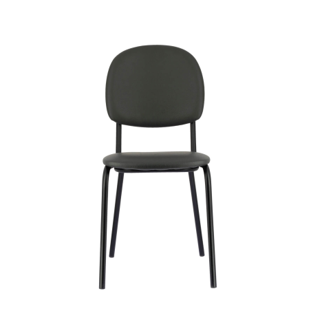 Chaise de cuisine noire avec revêtement noir - STR05