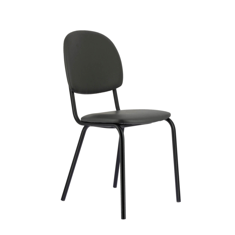 Chaise de cuisine noire avec revêtement en simili noir - STR05
