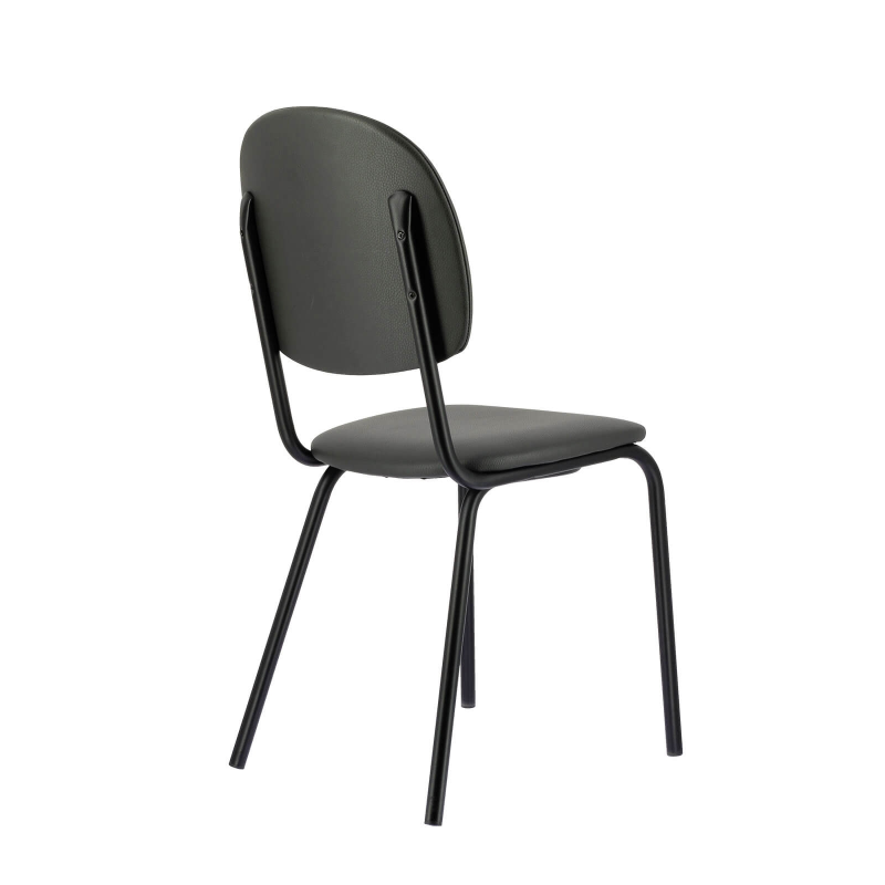 Chaise de cuisine noire avec assise en simili noir - STR05