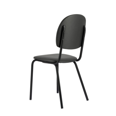 Chaise de repas noire avec revêtement anthracite - STR05