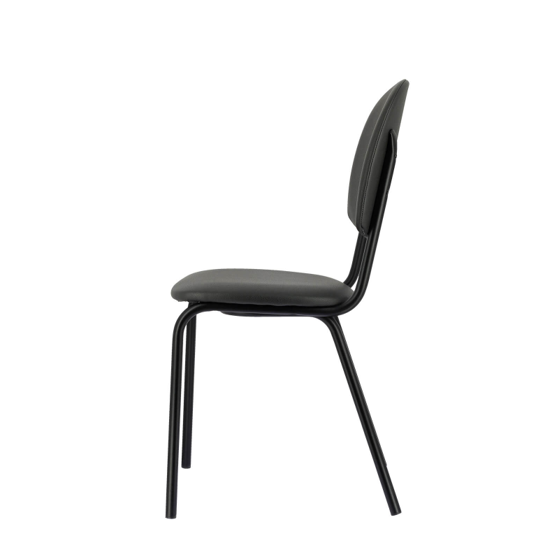 Chaise de cuisine noire avec revêtement anthracite - STR05