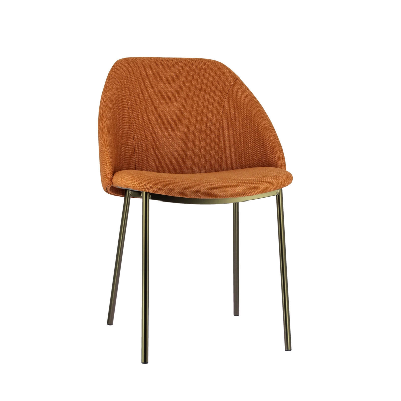 Chaise noire avec revêtement terracotta - Soda