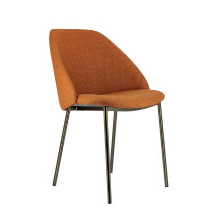 Chaise noire avec tissu terracotta - Soda