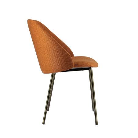 Chaise noire avec revêtement en tissu terracotta - Soda