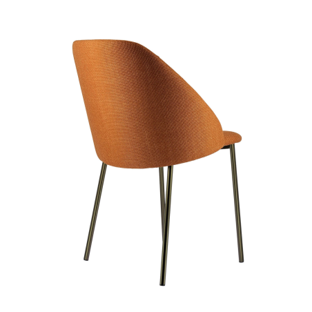 Chaise moderne noire avec revêtement en tissu terracotta - Soda