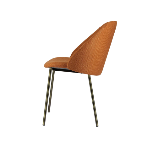 Chaise moderne bronze avec assise en tissu terracotta - Soda