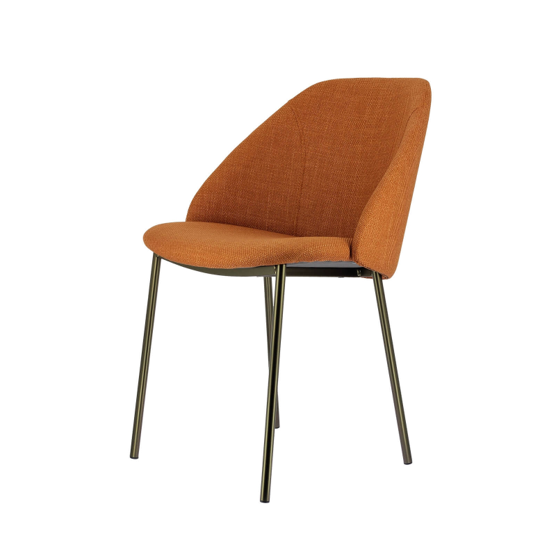 Chaise bronze avec tissu terracotta - Soda