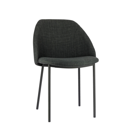 Chaise anthracite avec revêtement en tissu bleu - Soda