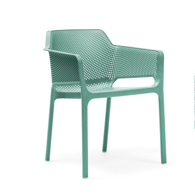Fauteuil de terrasse moderne en plastique vert salice - Net