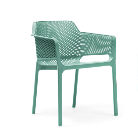 Fauteuil de terrasse moderne en plastique vert salice - Net