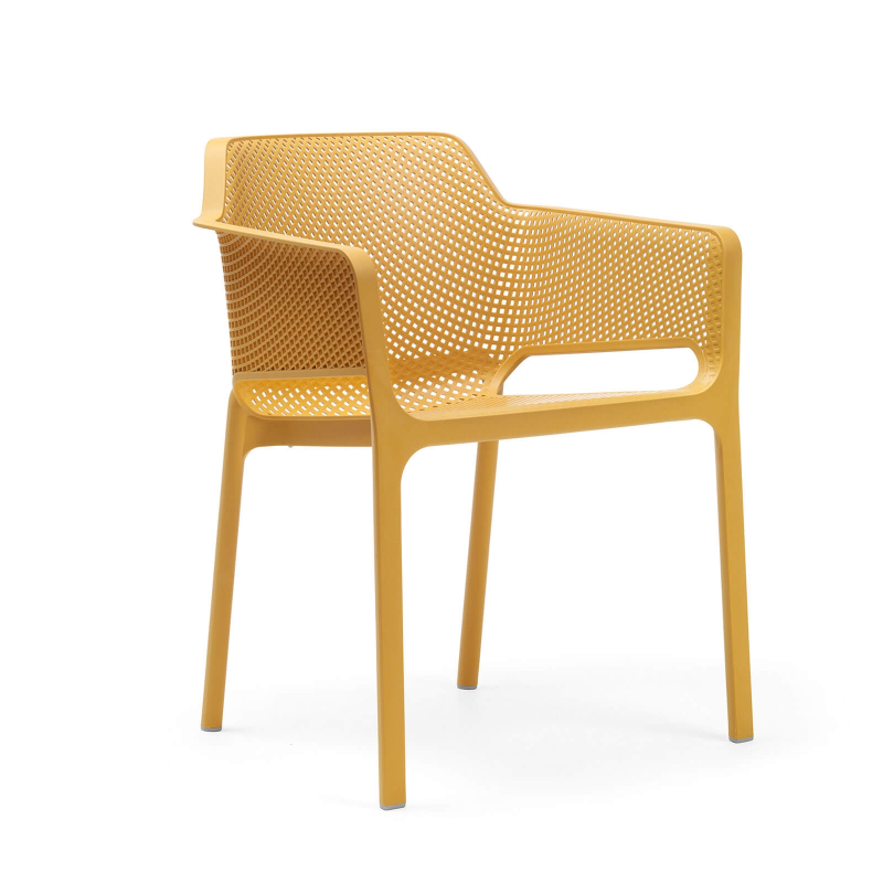 Fauteuil de terrasse moderne jaune moutarde - Net