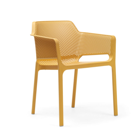 Fauteuil de terrasse moderne jaune moutarde - Net