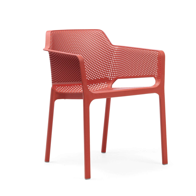 Fauteuil moderne en polypropylène corail - Net 5