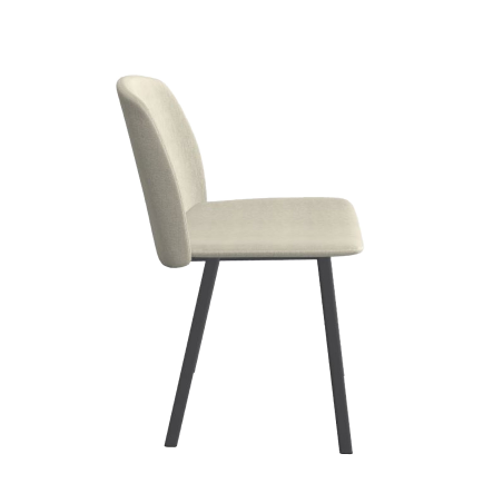 Chaise tendance en tissu blanc et pieds métal - Olivia